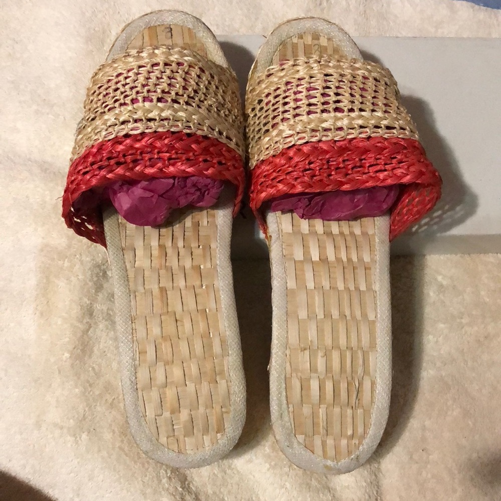 Woven Rattan slippers.